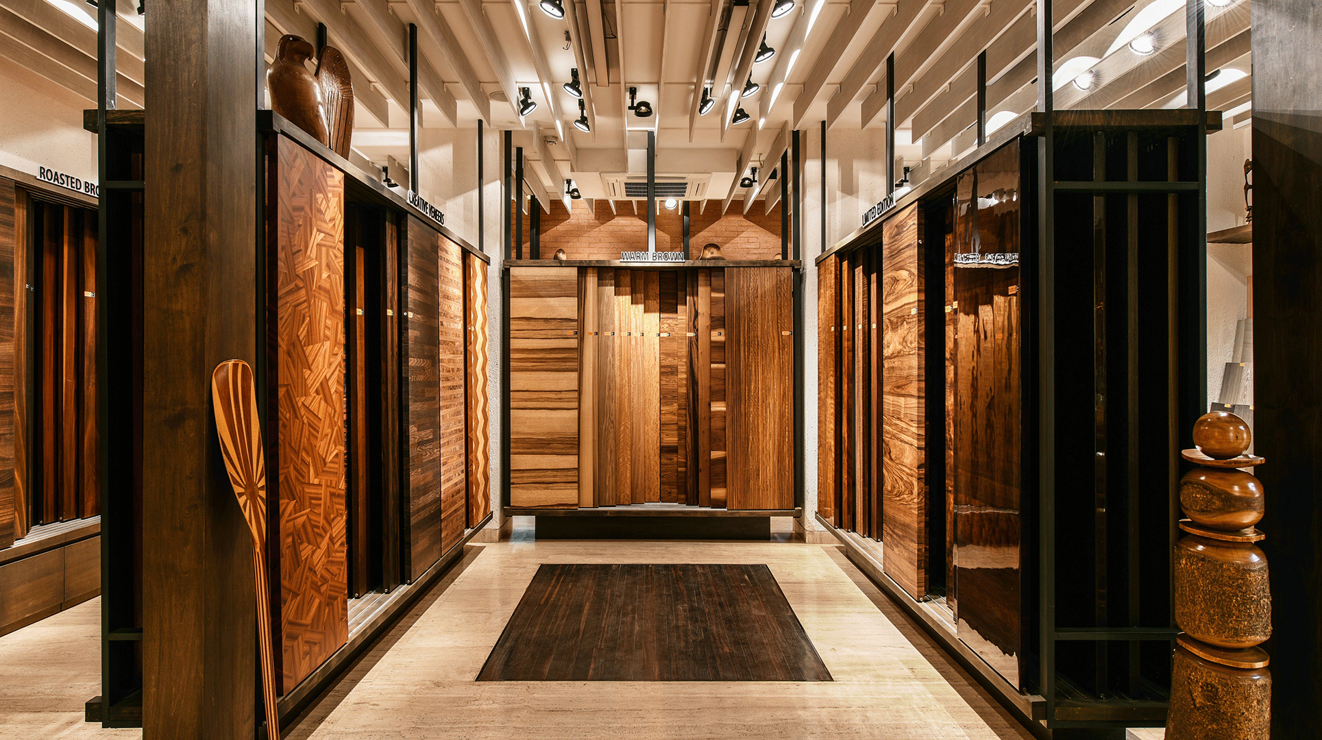 Minnie Bhatt Design gives this traditional wood mart a modern makeover