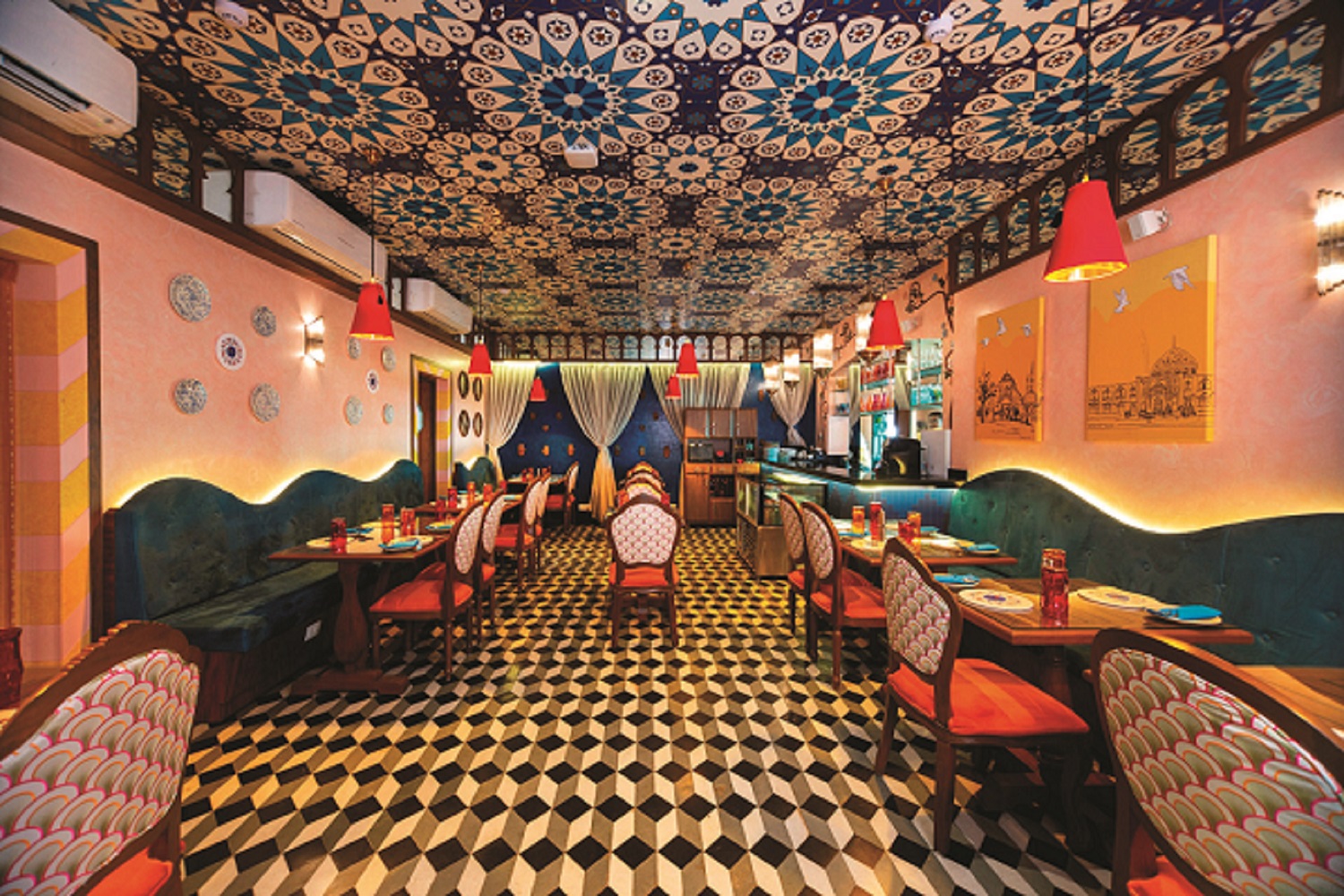 Colaba in Mumbai is home to the panArabian restaurant Maffy's, designed by Jatin Hukkeri