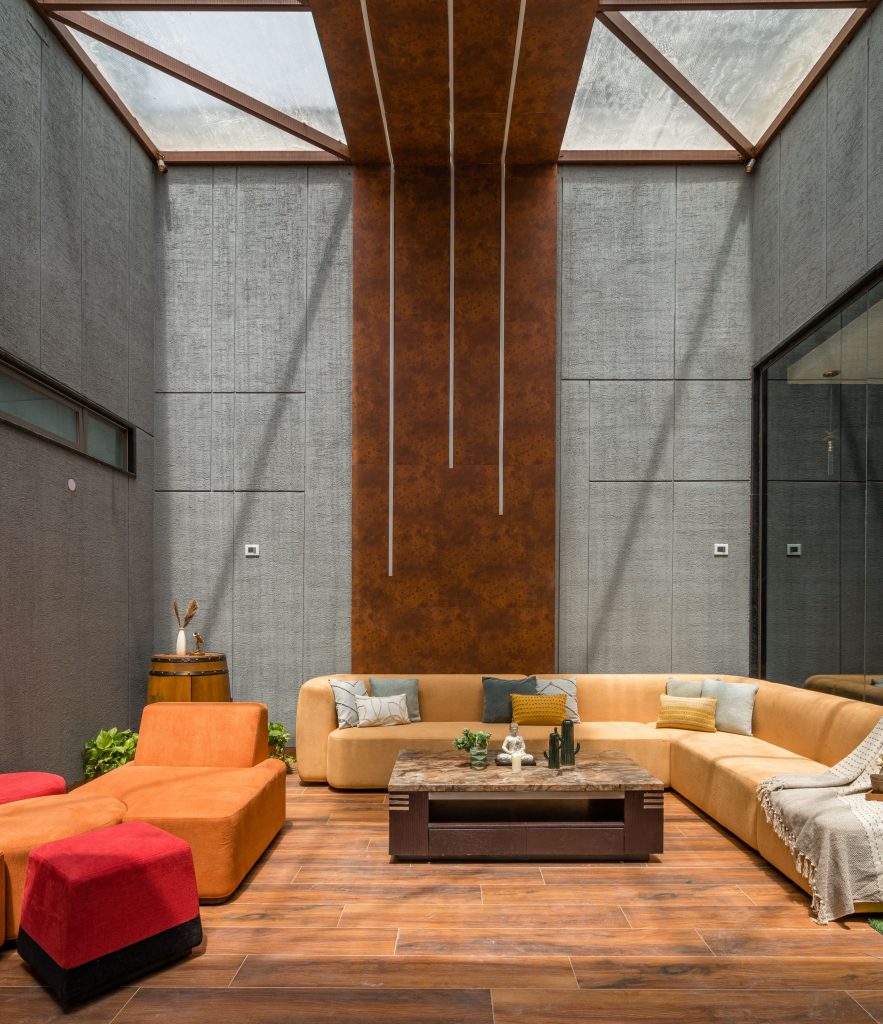 The Spruce House in Gurugram masters material and volumetric