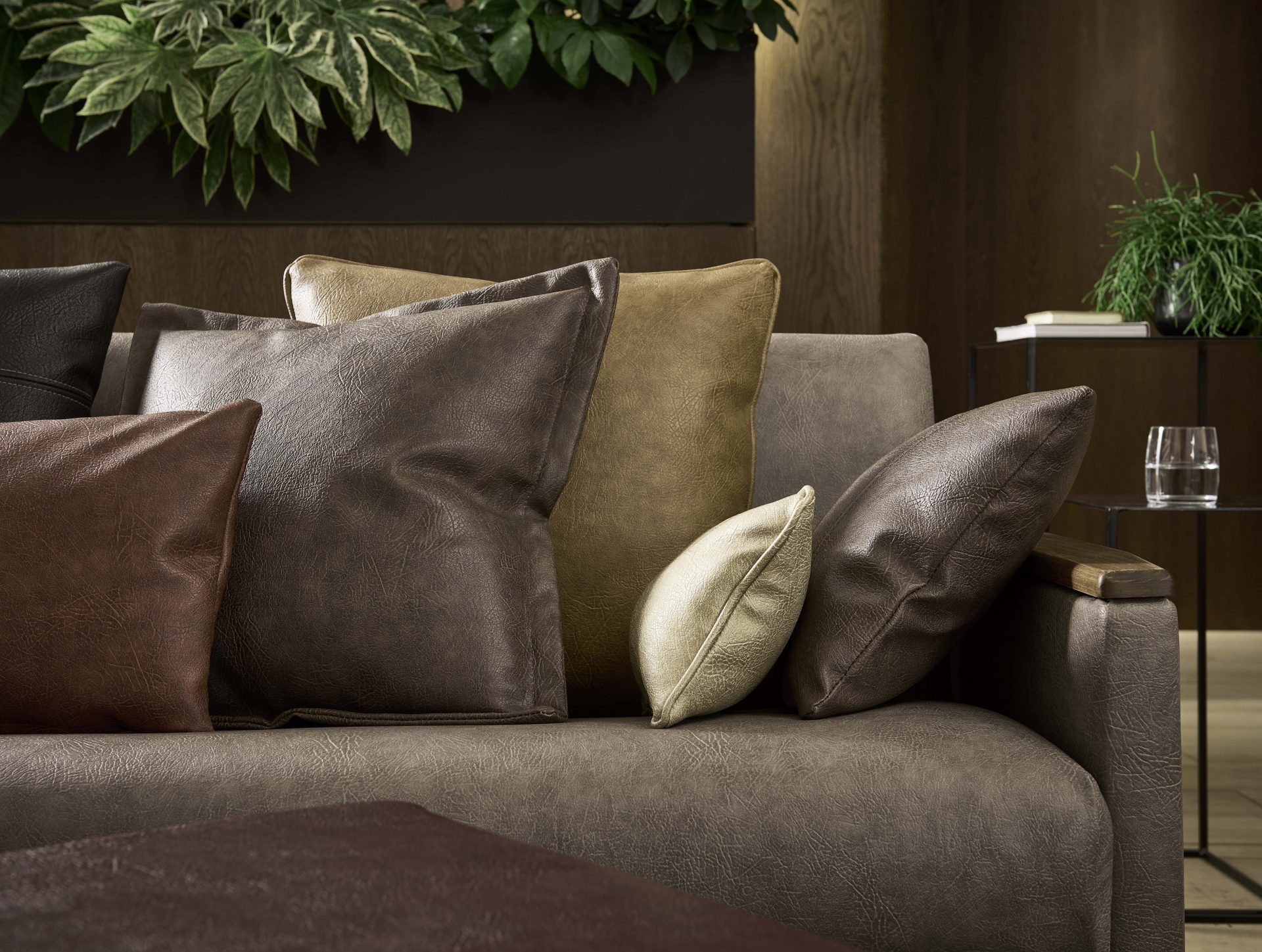 This collection of embossed faux leather adds a sophisticated touch to