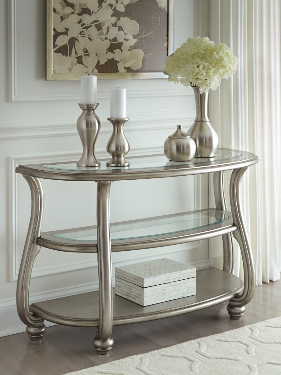 Ashley furniture glass shop console table