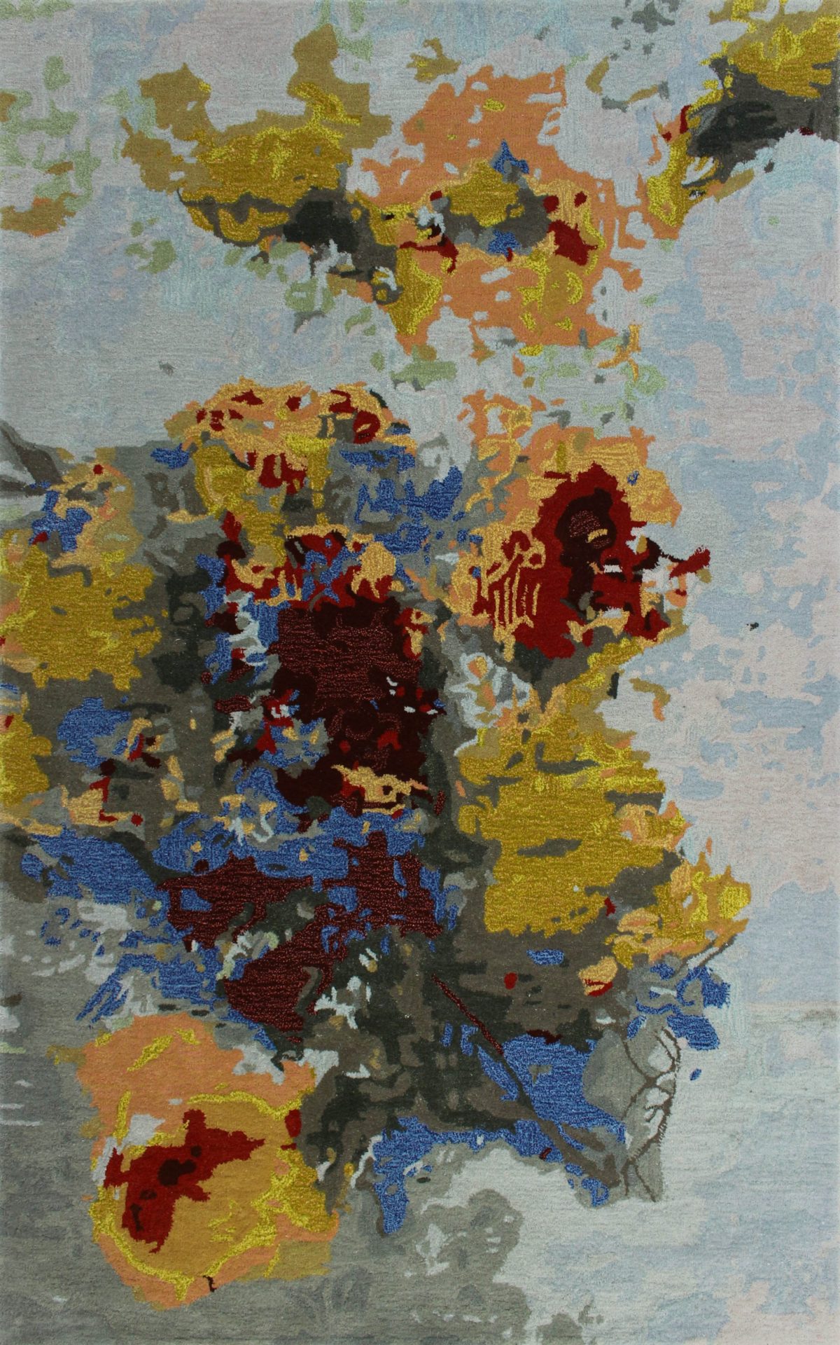 New Zealand wool and bamboo silk make this Wild Flower carpet ...