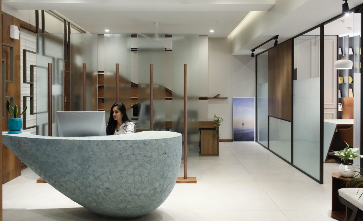 Go with the flow of this unique office space in Rajkot Architect and Interiors India
