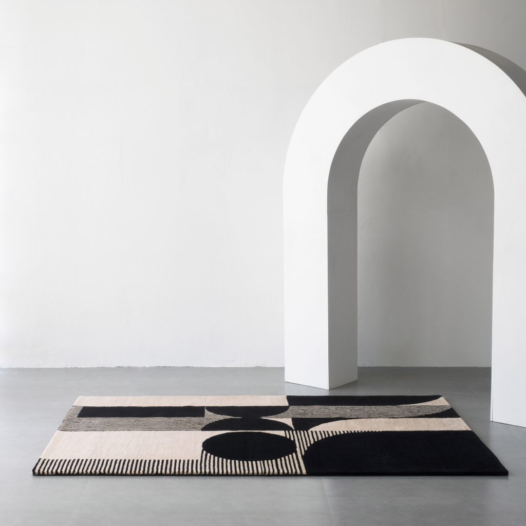 Play with the contrasts of this monochrome carpet collection