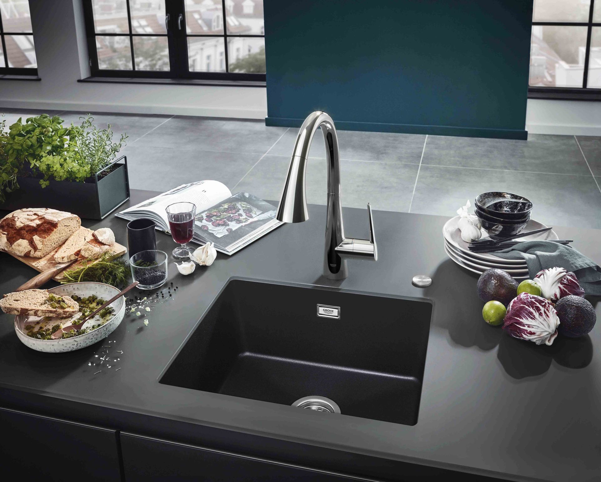 Redefine the kitchen experience with GROHE's composite sinks