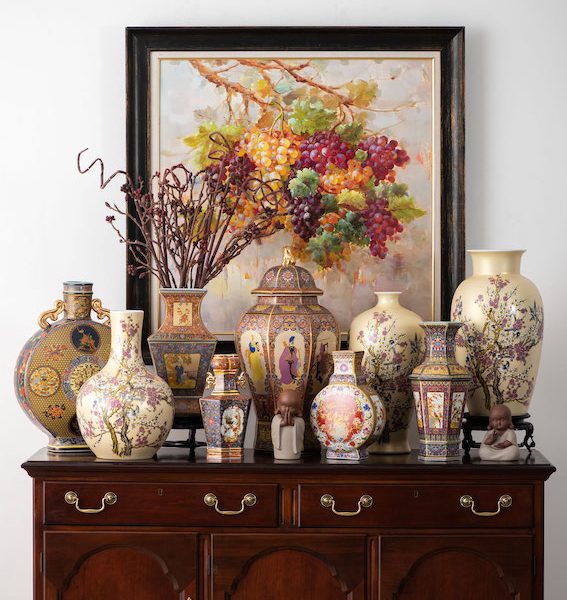 Embody the essence of Japan's Satsuma pottery in this decor collection