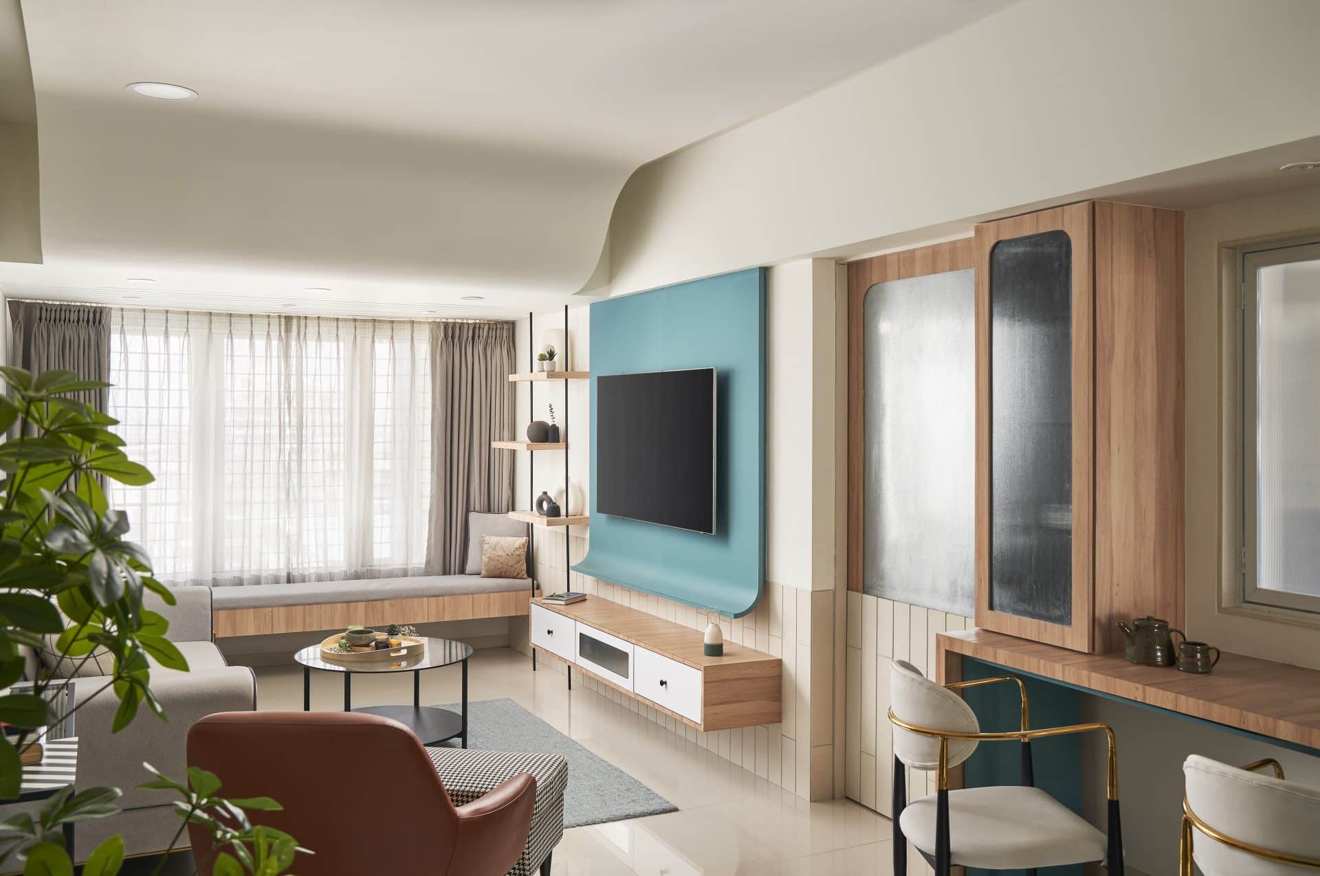 Take a fresh spin on teal tones inside this Navi Mumbai home ...