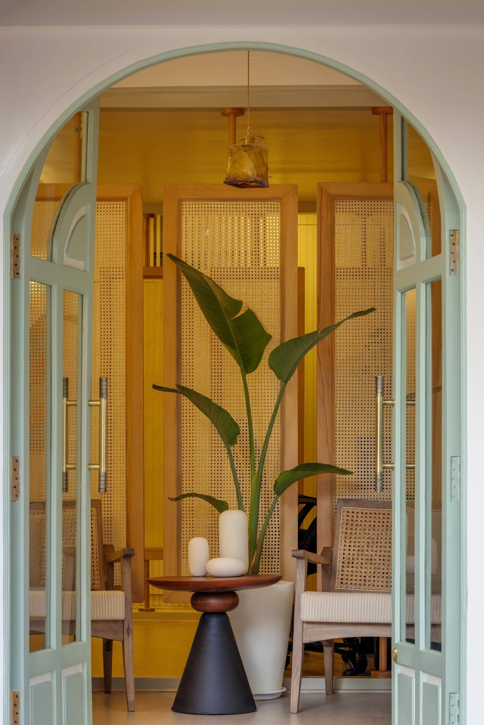 Step into this inviting, nearly 500 sq ft workspace in Goa that wraps ...