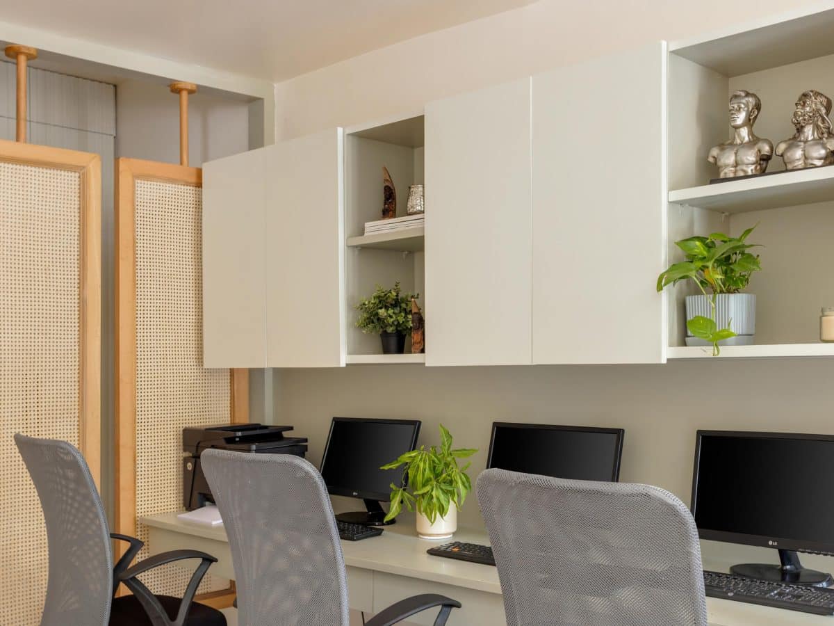 Step into this inviting, nearly 500 sq ft workspace in Goa that wraps ...