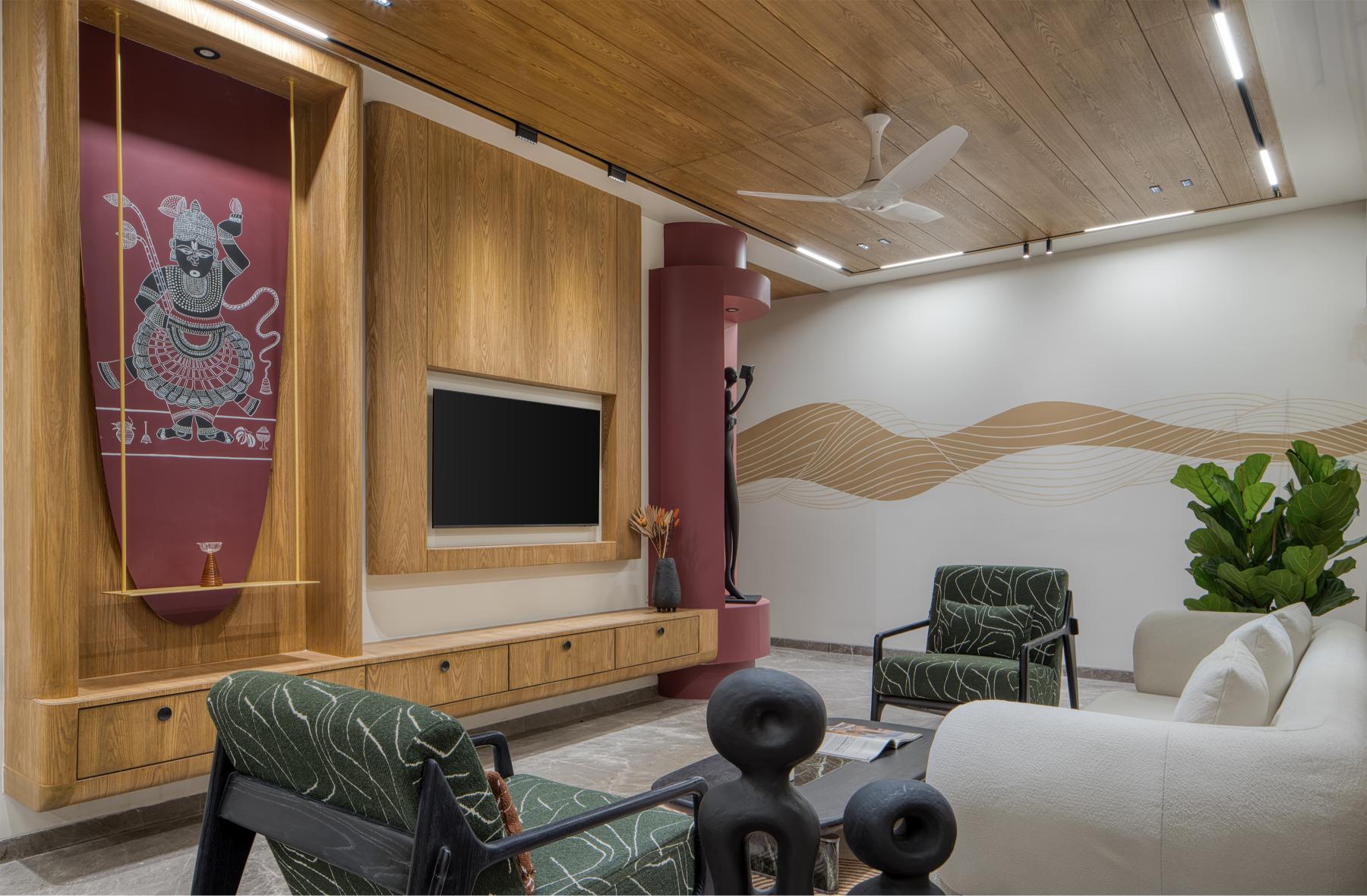 Inside a tactile and layered residence in Vadodara