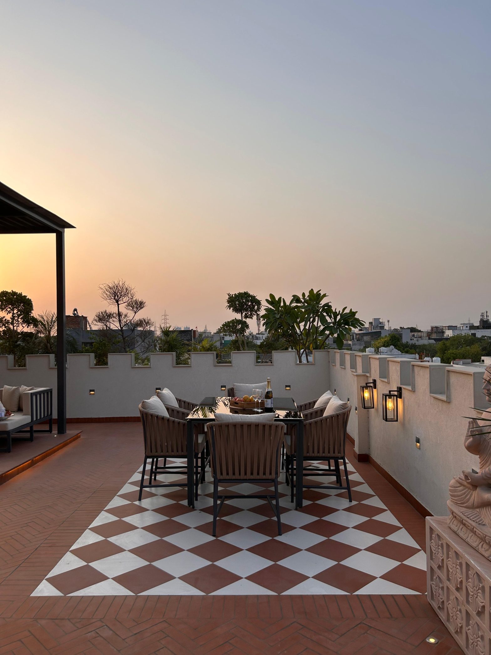Entertain extravagantly on this 1,800 sq ft rooftop in Noida designed ...