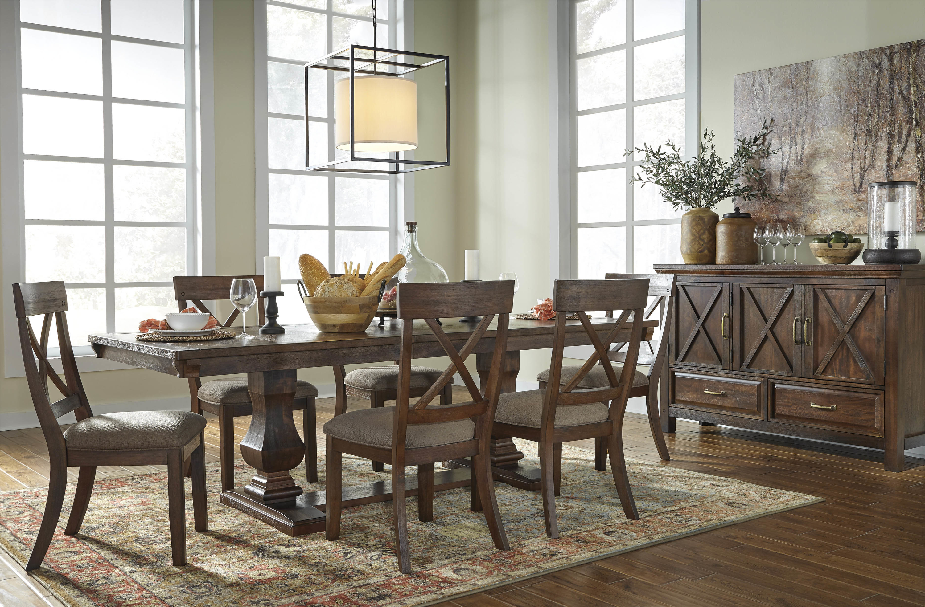 Unique Ashleys Furniture Dining Room Sets for Large Space