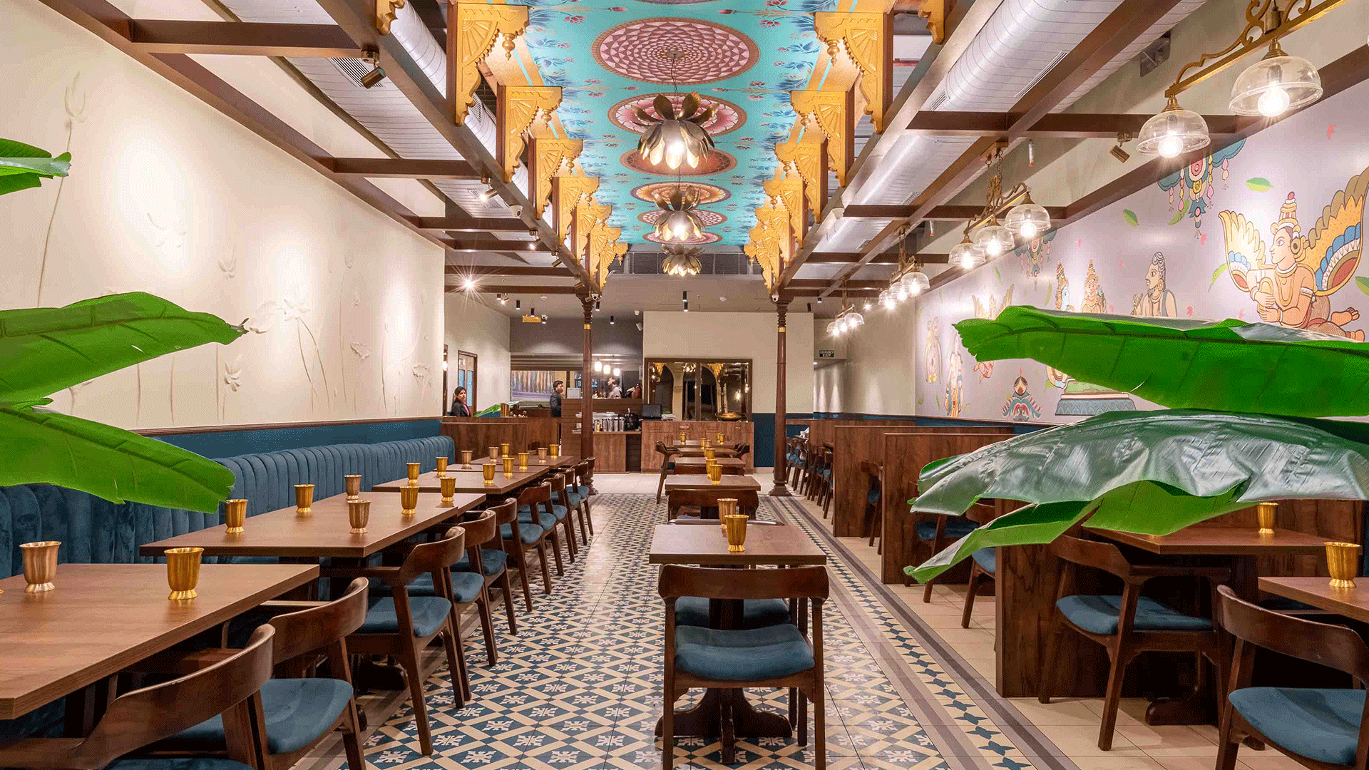 A traditional South Indian restaurant within a contemporary setting
